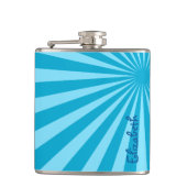Blue Sunburst "Voeg Jouw namen toe" Heupfles (Voorkant)