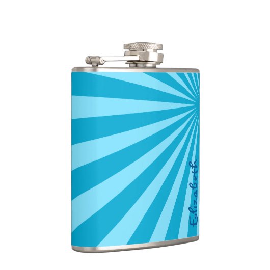 Blue Sunburst "Voeg Jouw namen toe" Heupfles (Rechts)