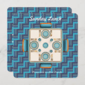 Blue Sunday Fellowship Lunch Invitation Kaart (Voorkant / Achterkant)