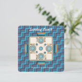 Blue Sunday Fellowship Lunch Invitation Kaart (Staand voorkant)