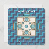Blue Sunday Fellowship Lunch Invitation Kaart (Voorkant)