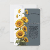 Blue Sunflower Baby shower Bedankkaart (Voorkant)