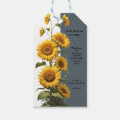 Blue Sunflower Baby shower Cadeaulabel (Voorkant)