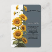 Blue Sunflower Baby shower Informatiekaartje (Voorkant)