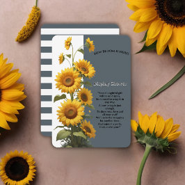 Blue Sunflower Baby shower Informatiekaartje