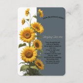 Blue Sunflower Baby shower Informatiekaartje (Voorkant)