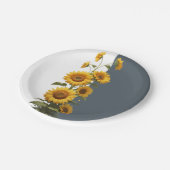 Blue Sunflower Baby shower Papieren Bordje (Gekanteld)