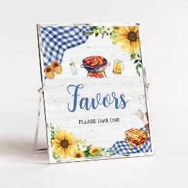 Blue Sunflower BBQ Baby shower Favorieten Poster