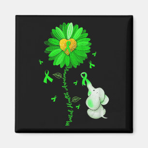 Blue Sunflower Elephan outfit Spread Mental Health Magneet