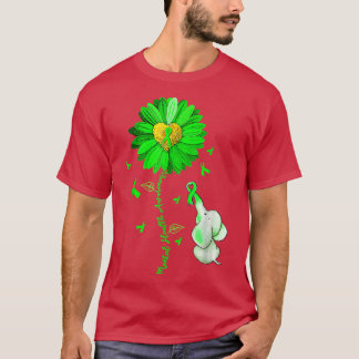 Blue Sunflower Elephant Spread Mental Health Aware T-shirt
