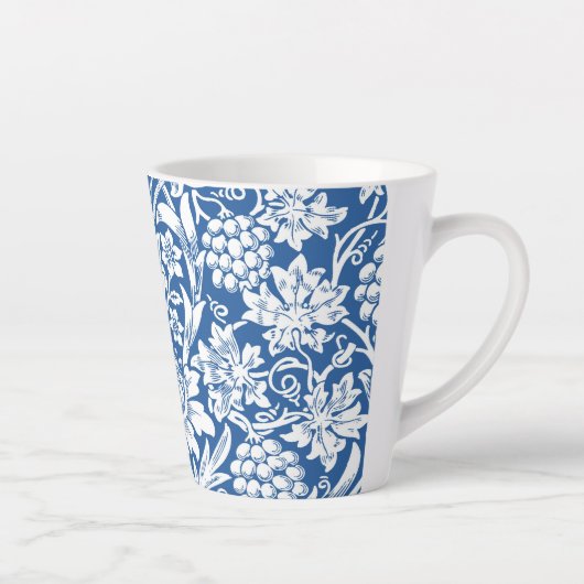 Blue Sunflower Grape Vines Morris Latte Mok (Rechts)