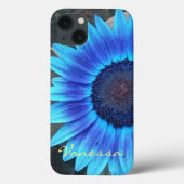 Blue Sunflower iPhone case *personalize* (Achterkant)