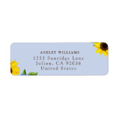 Blue Sunflower Themed Return Stickers (Voorkant)