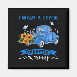 Blue Sunflower Truck We Draag Blue voor Diabetes A Magneet