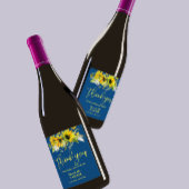 Blue Sunflower Weddenlabel Wijn Etiket