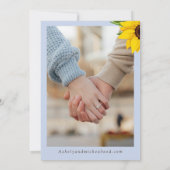 Blue Sunflower Wedding Flat Save The Date Kaart (Achterkant)
