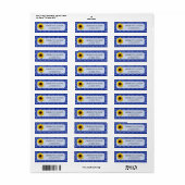 Blue Sunflower Wedding Return-adres Etiket (Full Sheet)