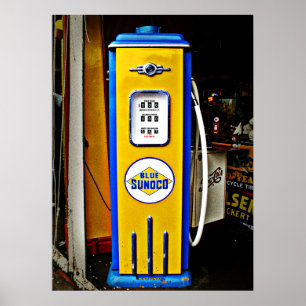 Blue Sunoco -gaspomp Poster