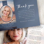 Blue Sunrise Photo Funeral Memorial Bedankkaart