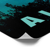 Blue Sunset Aloha Hawaii Palm Trees Tropen Reizen Poster (Hoek)