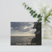 Blue Sunset Cayuga Lake Briefkaart (Staand voorkant)