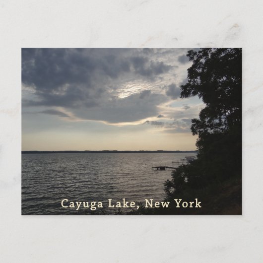 Blue Sunset Cayuga Lake Briefkaart (Voorkant)