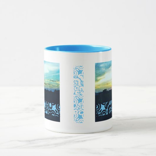 Blue Sunset Design Mok (Midden)