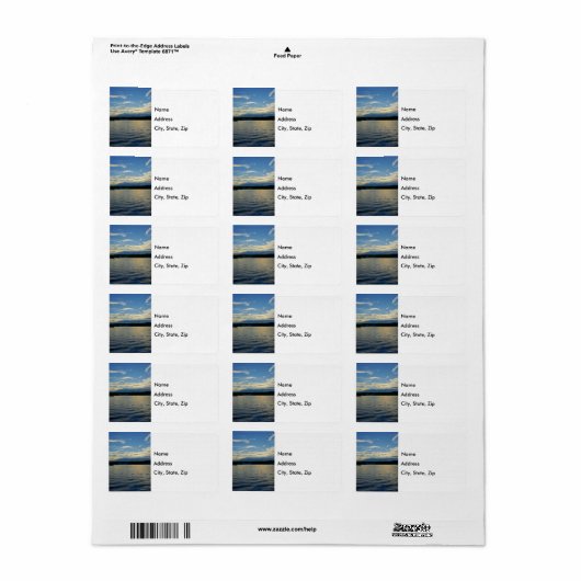 Blue Sunset Lake of Ozarks Label (Full Sheet)