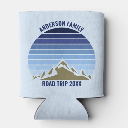 Blue Sunset Mountain Custom Family Reunion Trip Blikjeskoeler (Achterkant)