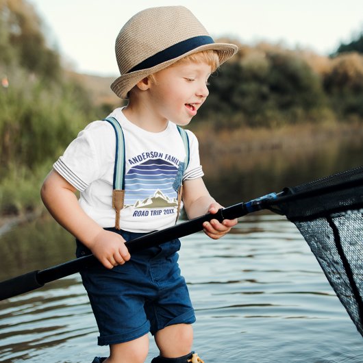 Blue Sunset Mountain Custom Family Reunion Trip Kinder Shirts