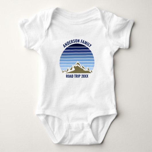 Blue Sunset Mountain Custom Family Reunion Trip Romper (Voorkant)