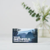 Blue Sunset Mountain Range Adventure Visitekaartje (Staand voorkant)