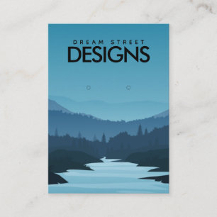 Blue Sunset Mountain Travel Earning Display Card Visitekaartje