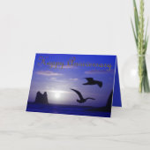 Blue Sunset Silhouettes Anniversary Card Kaart (Voorkant)