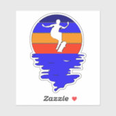 Blue Sunset Skateboard 4" Kiss Cut Vinyl Sticker (Vel)