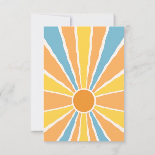 Blue Sunshine Baby shower Bedankkaart (Achterkant)