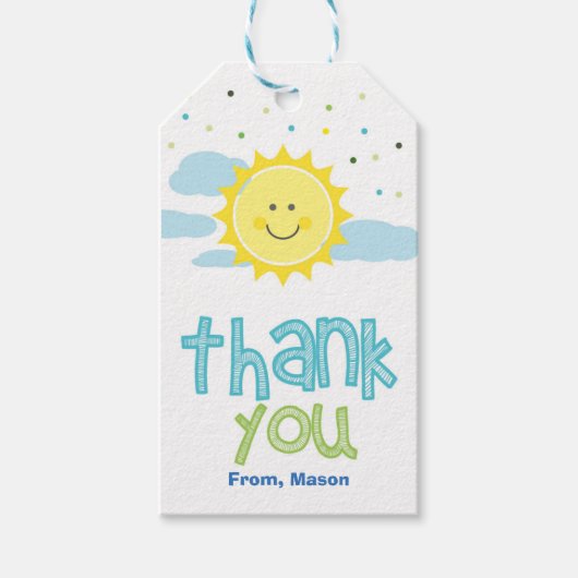 Blue Sunshine Gift Label Cadeaulabel (Voorkant)