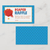 Blue Super Baby Luier Raffle Ticket Informatiekaartje (Voorkant / Achterkant)