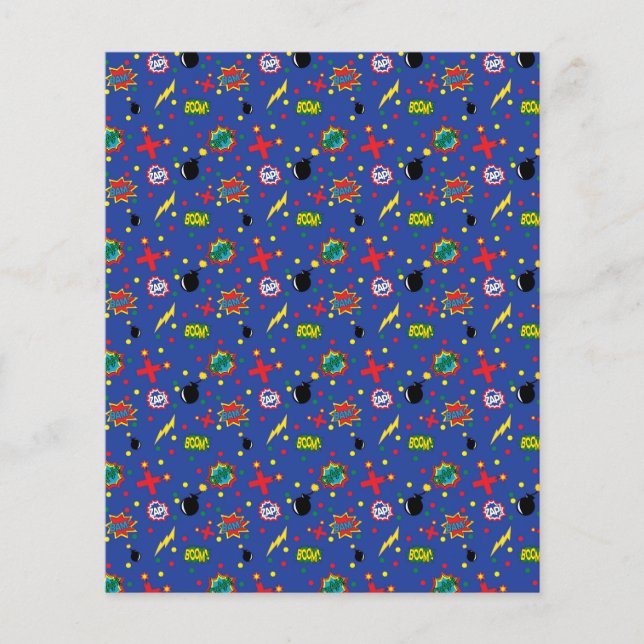 Blue Super Hero Comic Scrapbook paper (Voorkant)