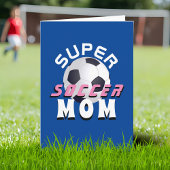 Blue Super Soccer Mam Football Sport Moederdag Kaart