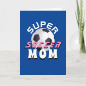 Blue Super Soccer Mam Football Sport Moederdag Kaart (Voorkant)