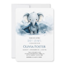 Blue Superhero Elephant Baby shower