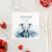 Blue Superhero Elephant Baby shower Papier Servet (Insitu)