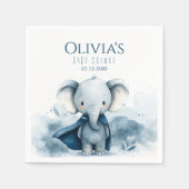 Blue Superhero Elephant Baby shower Papier Servet (Voorkant)