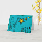 Blue Superstar Kaart (Gele Bloem)