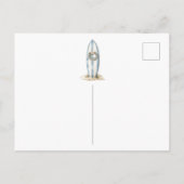 Blue Surfboard Kerstmis Verhuisaankondiging Aankondigingskaart (Achterkant)