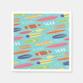 Blue Surfboard Paper Napkin Servet (Voorkant)