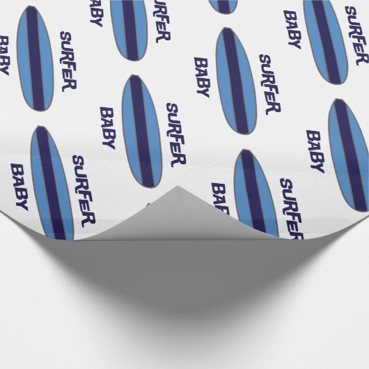 Blue Surfer Baby Cadeaupapier (Hoek)