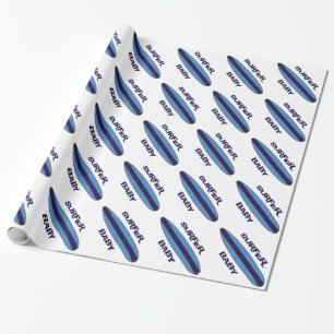 Blue Surfer Baby Cadeaupapier