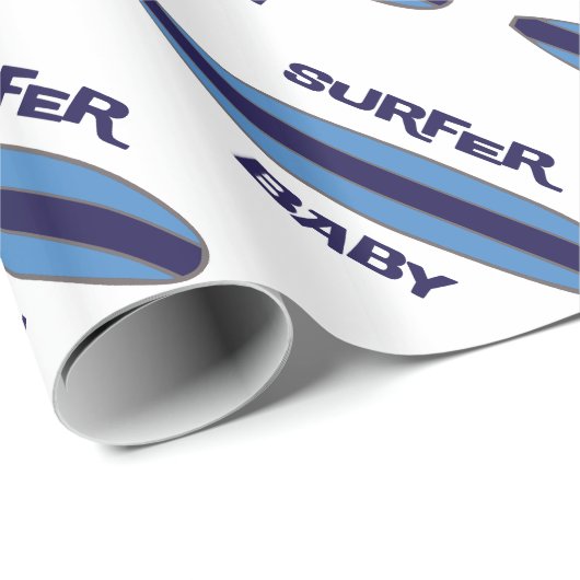 Blue Surfer Baby Cadeaupapier (Rol Hoek)